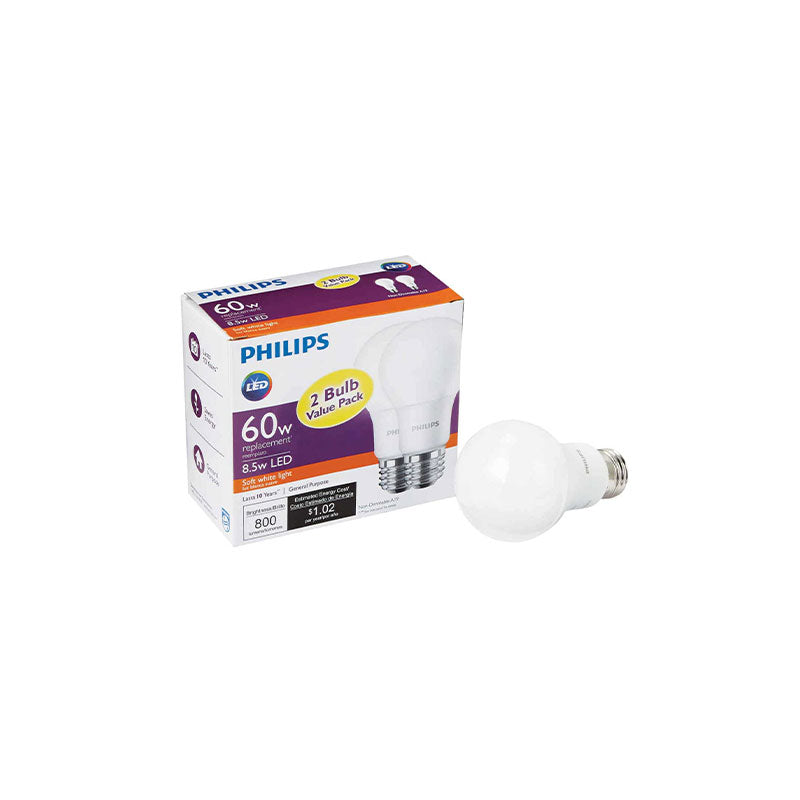 Philips Earth Day LED Light Bulb Warm White 2-Pack