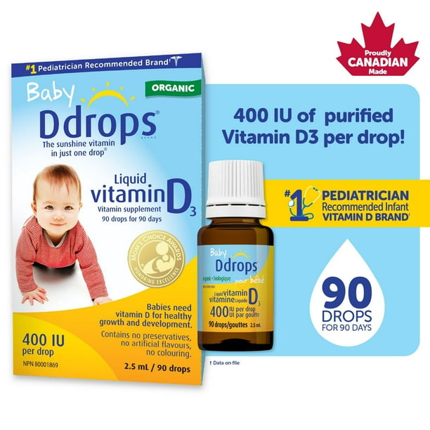 Ddrops Vitamin D3 400 IU Baby 90 drops