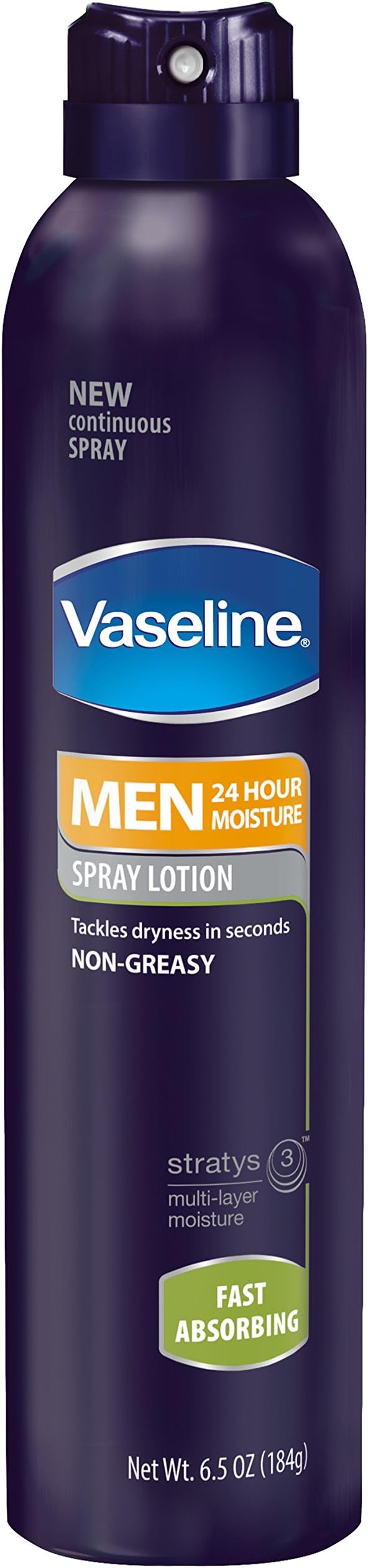 Vaseline Men Fast Absorbing Spray Lotion for Men, 184.3 g