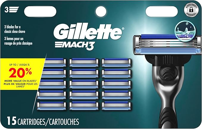 Gillette Mach3 Men's Razor Blade 15 Refills