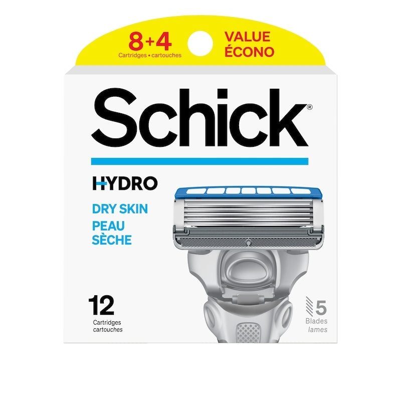 Schick Hydro Skin Comfort Dry Skin Men’s Razor 5 Blade 12 Refills