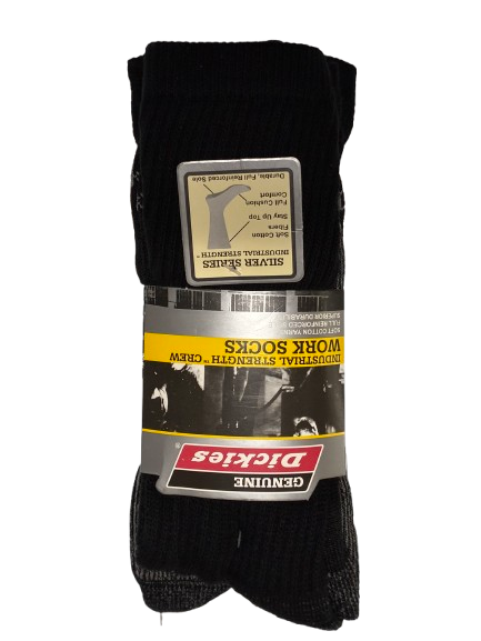 Dickies Industrial Strength Crew Work Socks 3 Pairs, 6-12 Shoe Size