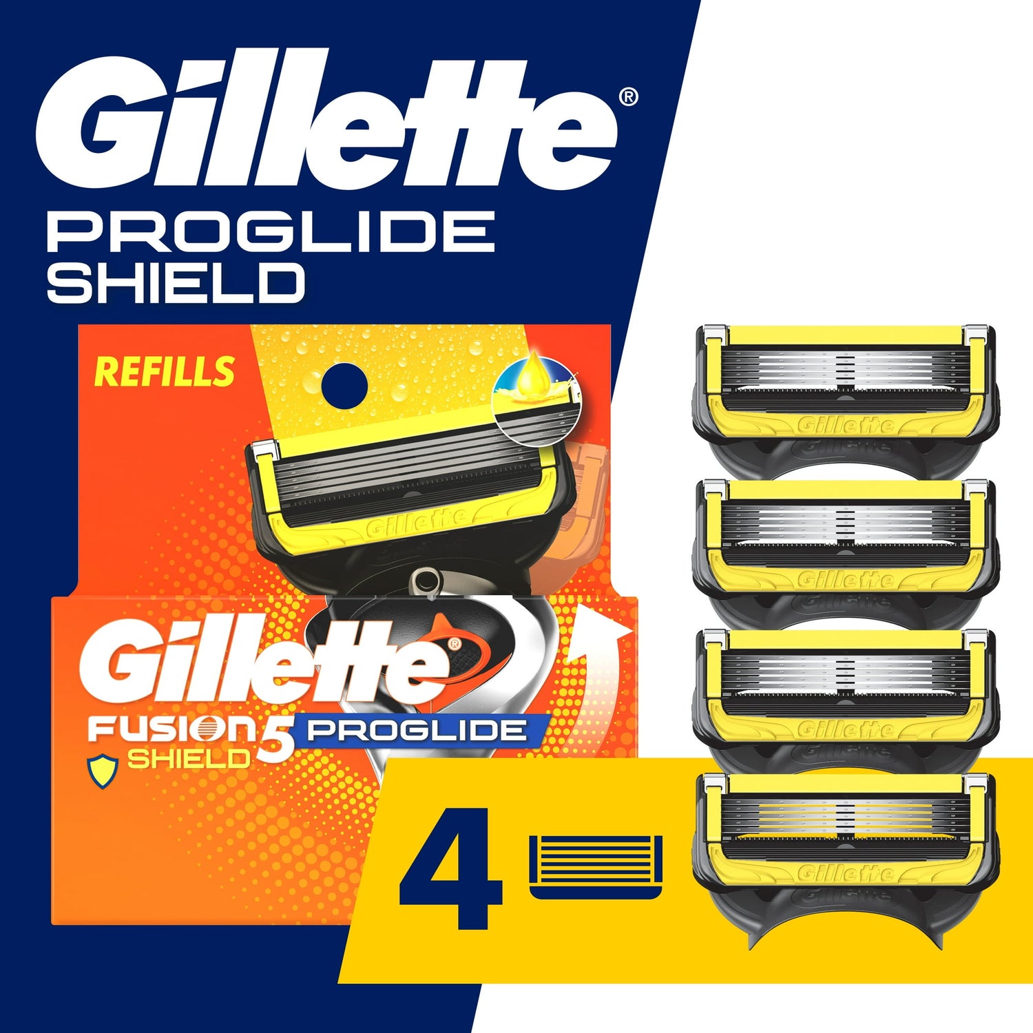 Gillette Pro Glide Shield Men's Razor Blade 4 Refills