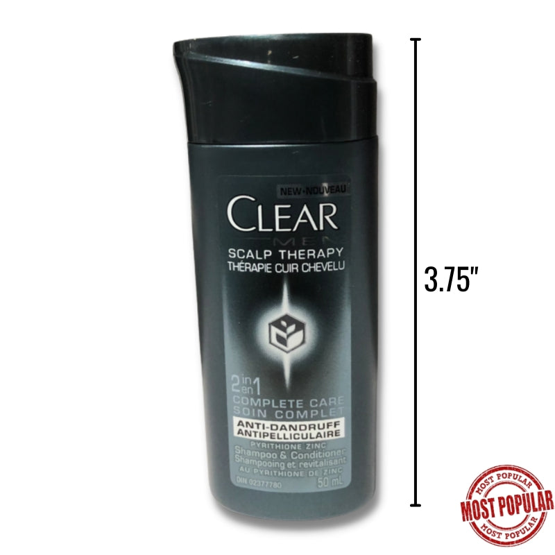 Clear Men’s 2-in-1 Shampoo & Conditioner Travel Size Scalp & Hair Therapy 50ml