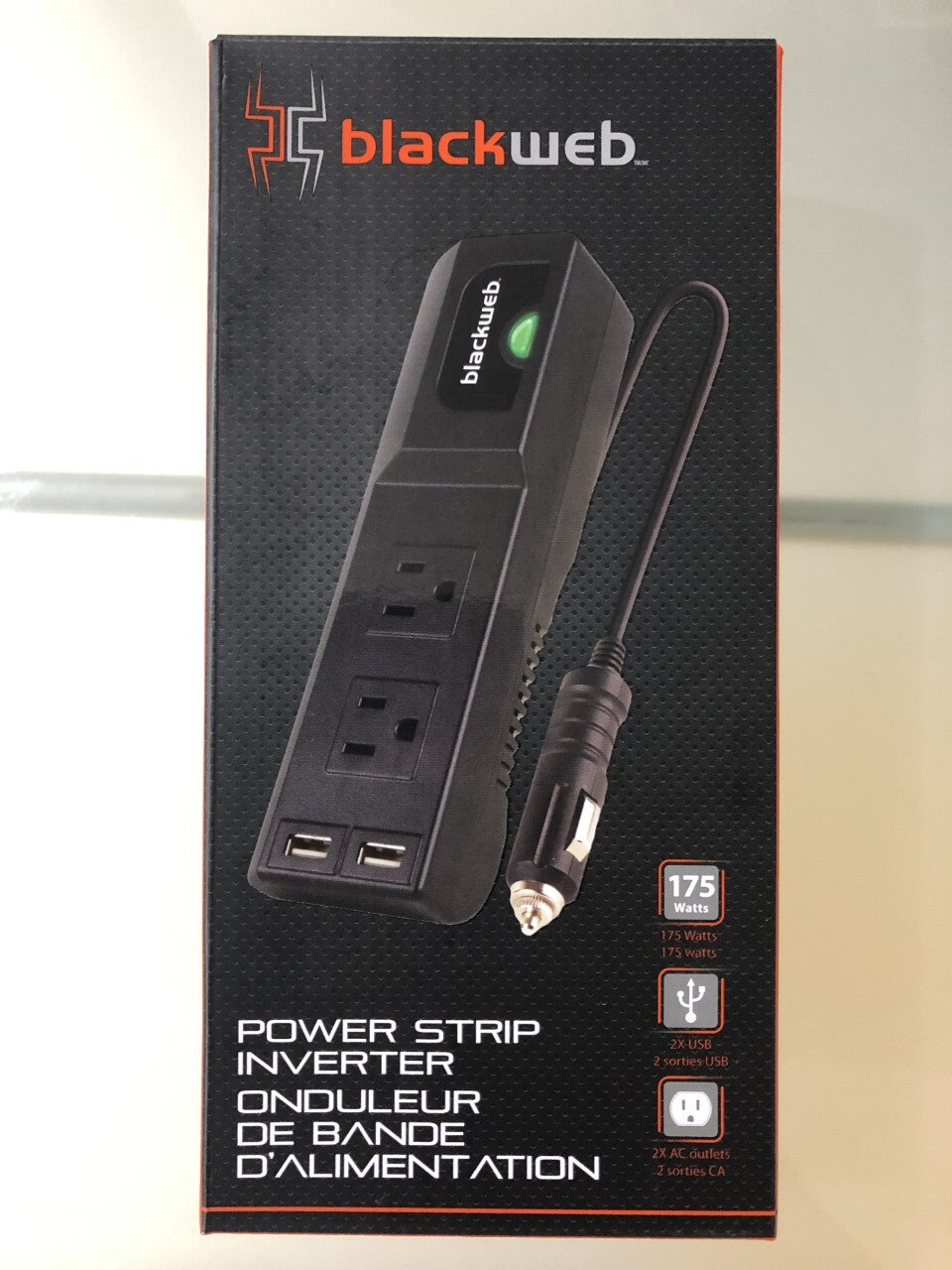 Blackweb 175 Watts Power Strip Inverter for Car