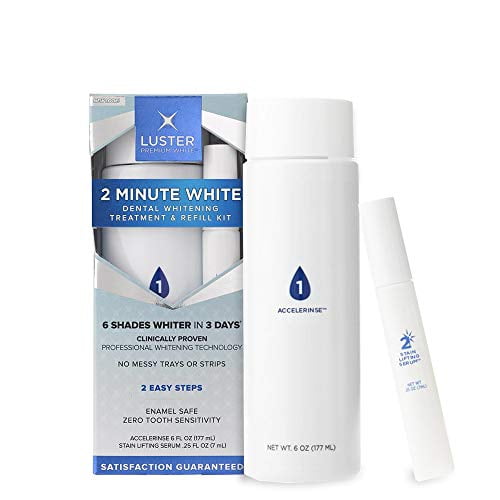 Luster Premium White 2 Minute White Dental Teeth Whitening Kit Treatment and Refill