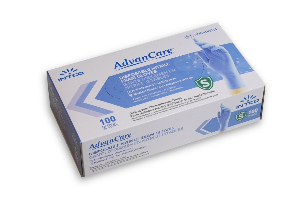 AdvanCare Blue Nitrile Gloves: Medical, Dental & Lab Protection, Size S