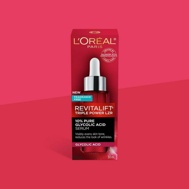 L'Oréal Revitalift Triple Power LZR 10% Pure Glycolic Acid Serum Fragrance Free 30 mL