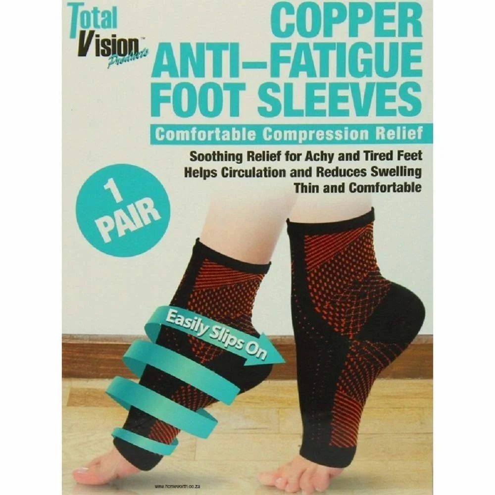 Total Vision Copper Anti Fatigue Foot Sleeves Unisex Size S/M