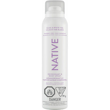 Native Deodorant & Body Spray Lilac & White Tea 99g