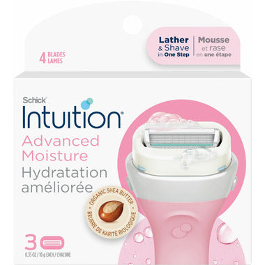 Schick Intuition Advanced Moisture Razor Refill, 3 Razor Refills