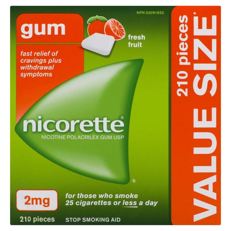 Nicorette Gum Fresh fruit 2 mg 210 Pieces (Value Size)