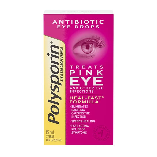 Polysporin Pink Eye Drops 15 ml Eye Infection Relief