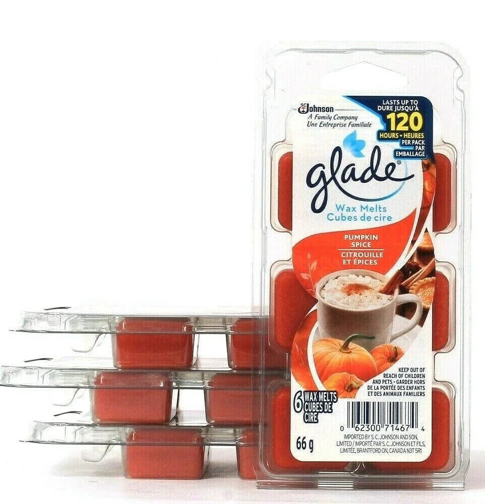 Glade Pumpkin Spice Wax Melt Cubes Lasts Up To 120 Hours, 6 Count