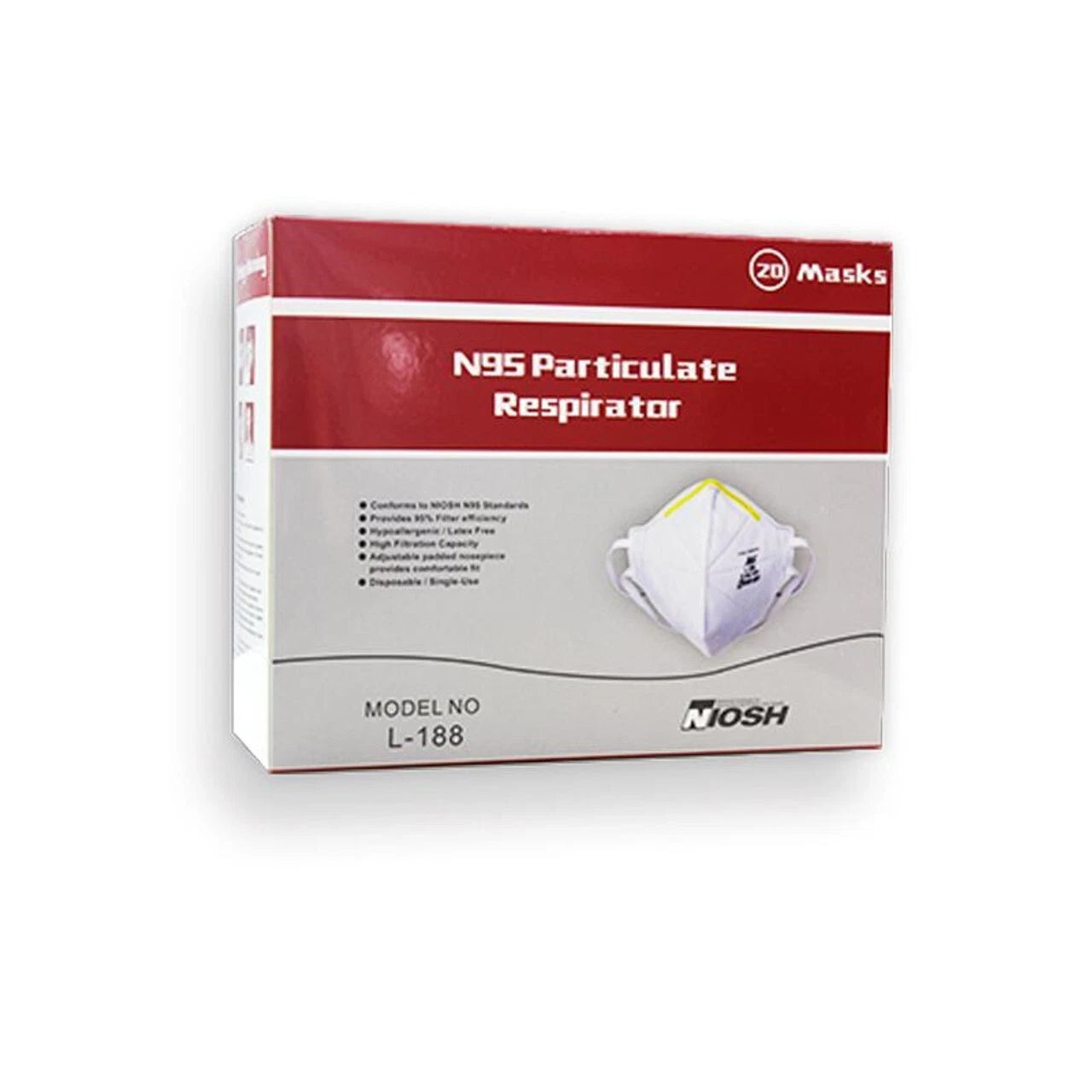 NIOSH N95 Particulate Respirator Mask Pack of 20